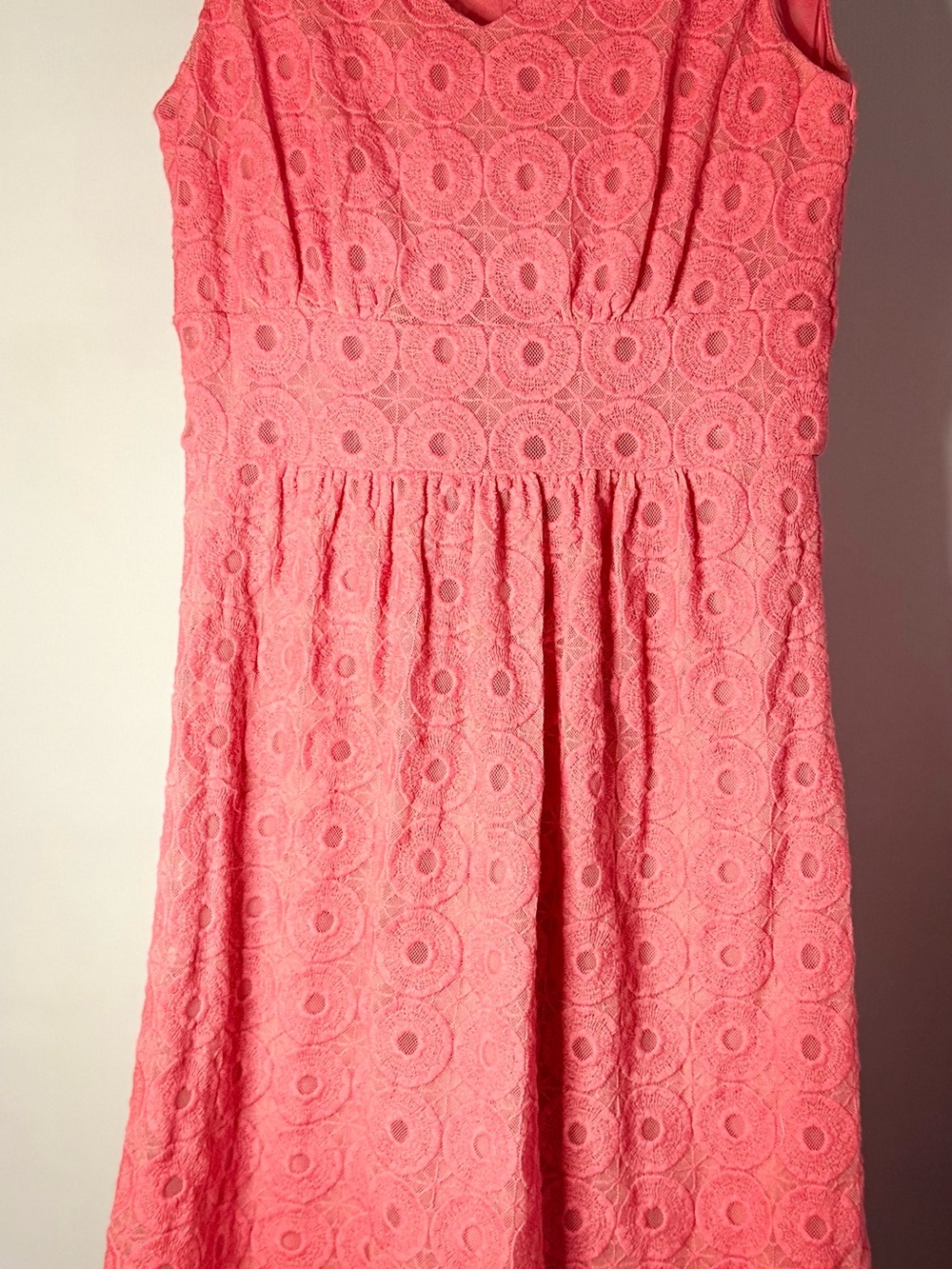 Banana Republic Coral Lace Sleeveless Tunic